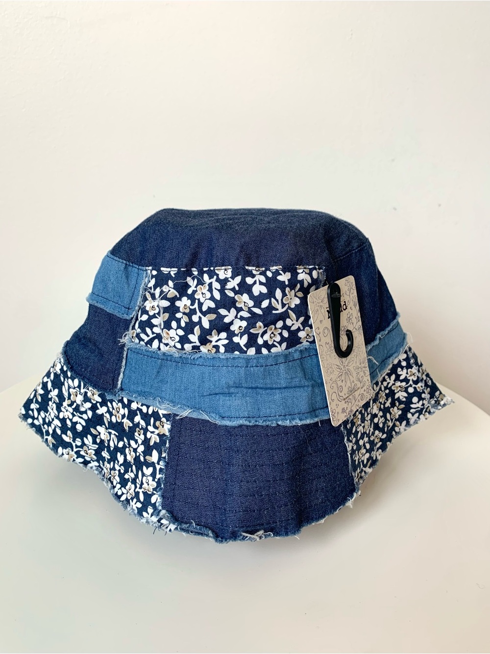 Mudd Blue Denim Patchwork Hat 100% Cotton Y2K Style NWT